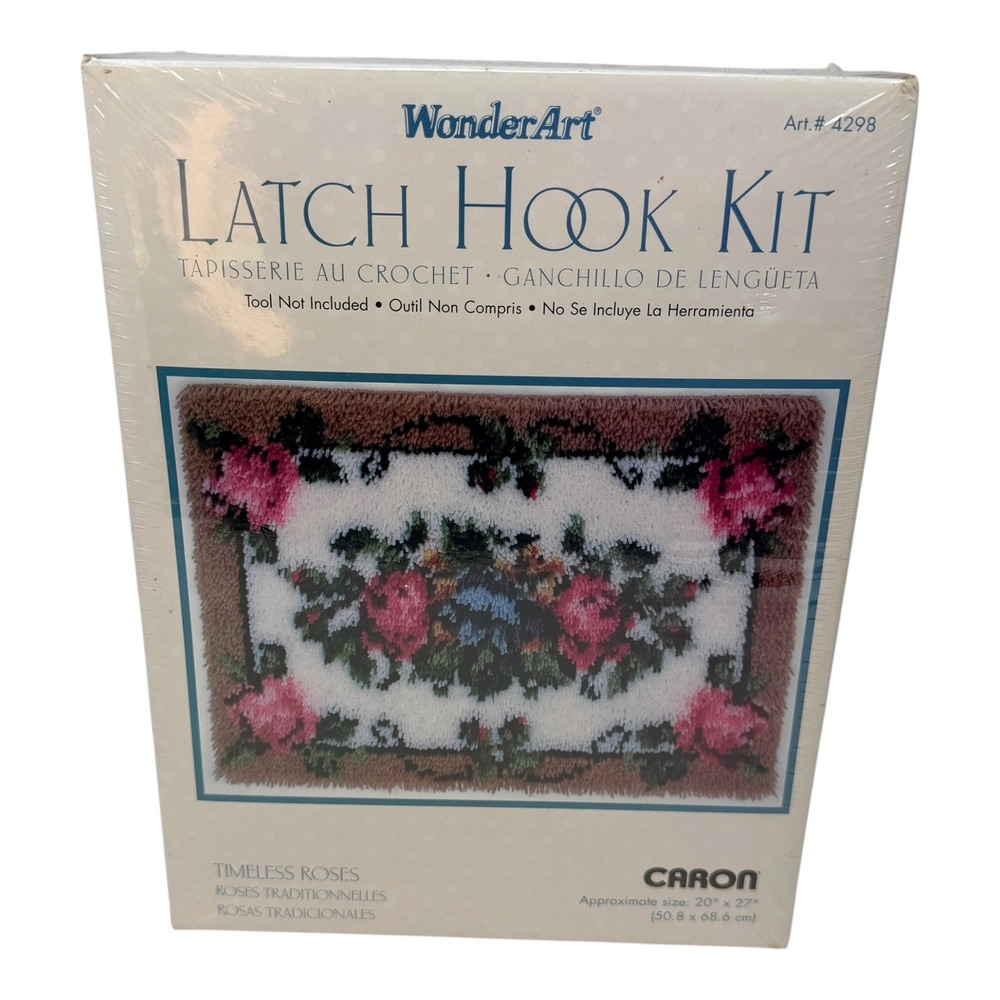 Wonder Art Timeless Roses Latch Hook Kit Art # 4298 (20" x 27") NEW